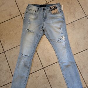 Aeropostale Men's Light Blue Ripped Skinny Jeans